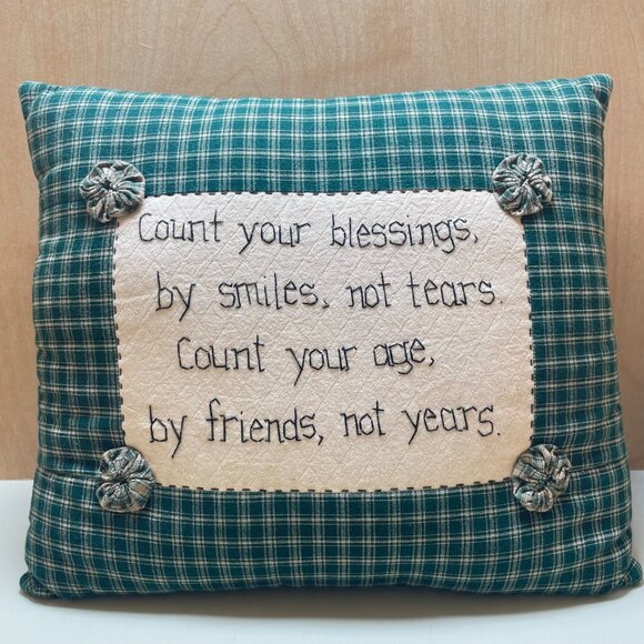 Beautiful Vintage embroidered Small Accent “Friends” Pillow - Picture 1 of 8